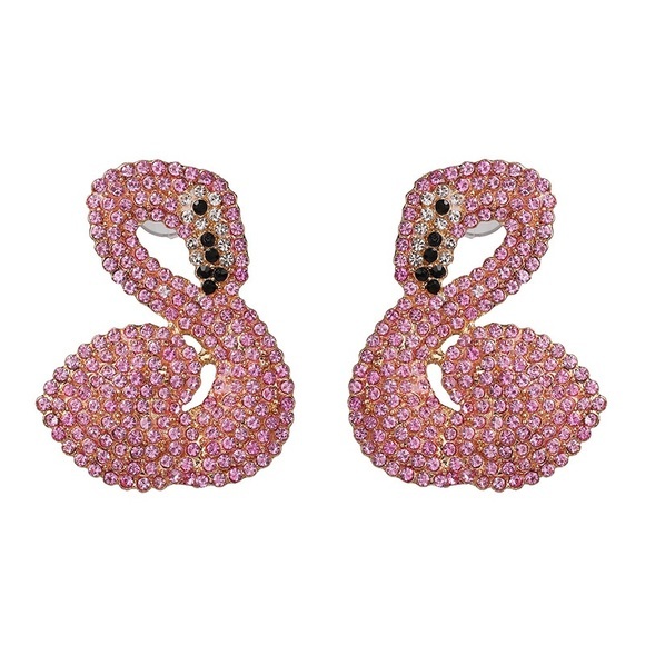 Lana Bean Jewels Jewelry - Pink swan earrings
